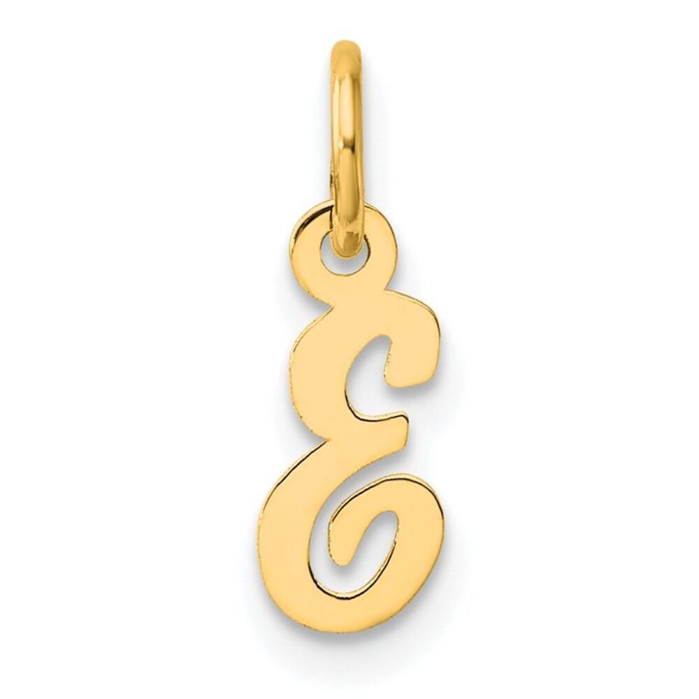 Kazi Luxury 14k Yellow Gold Small Script Letter E… - image 1